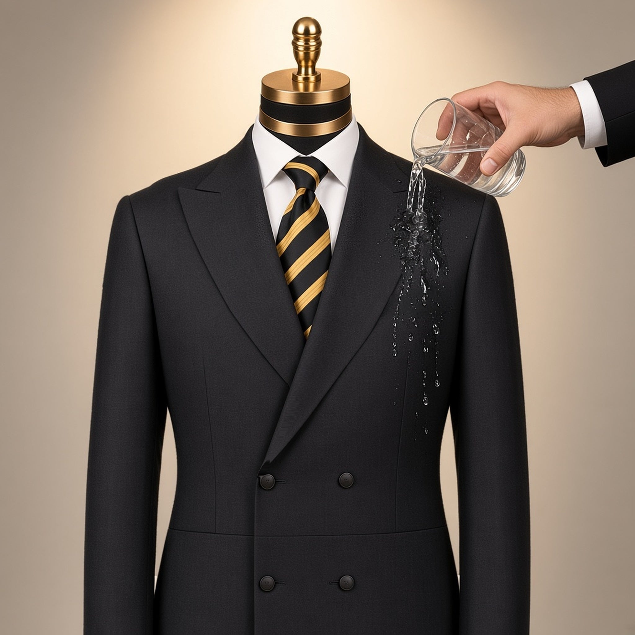 Cashmere & Super 180s Wool Kapota – Nanotech – water-resistant fabric, water beading off