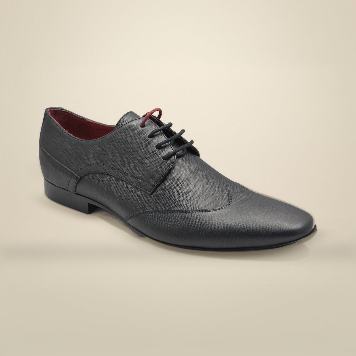 Regal Harrisburg black textured leather wingtip
